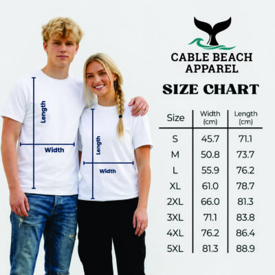 Cable Beach Apparel Size Chart