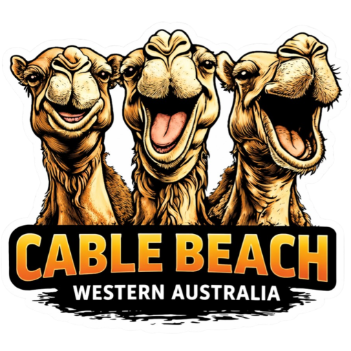 Three Camels On Cable beach Sticker
